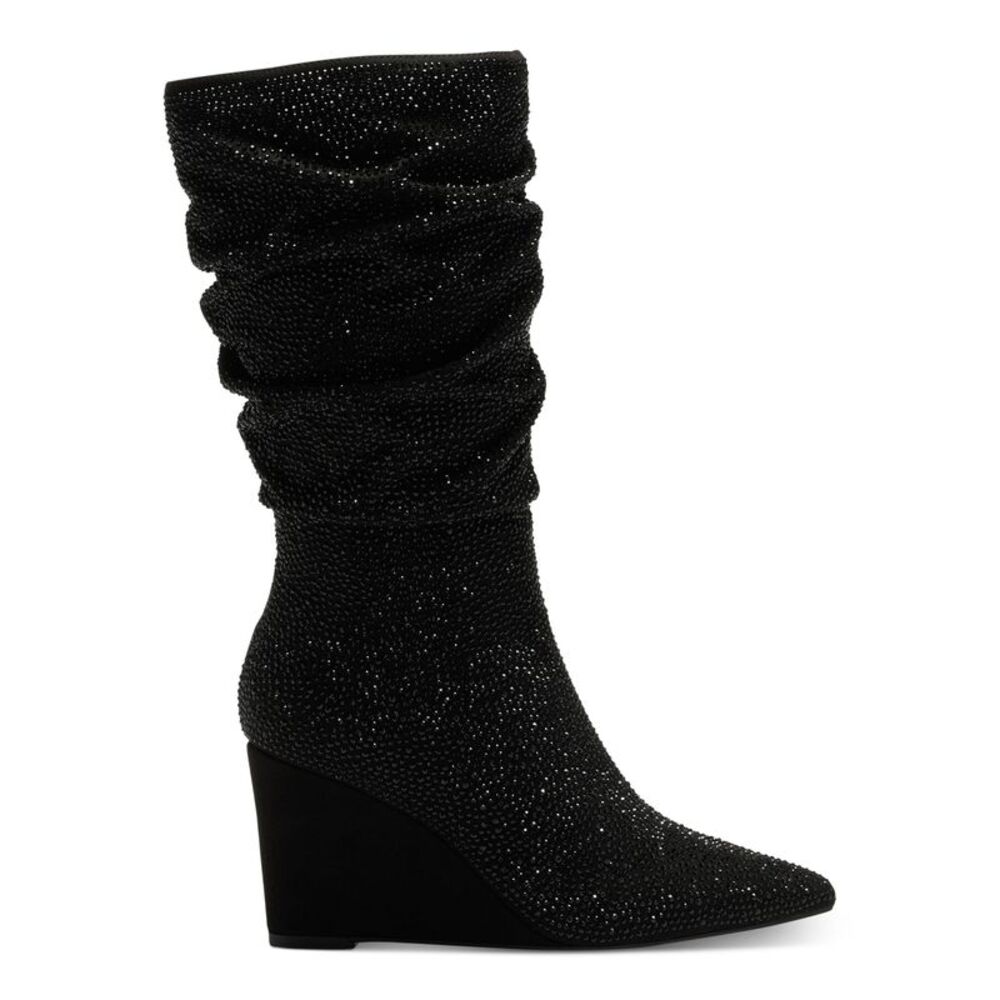 INC Womens Black Arch Support Florelle Pointed Toe Wedge Slouch Boot 7.5 M